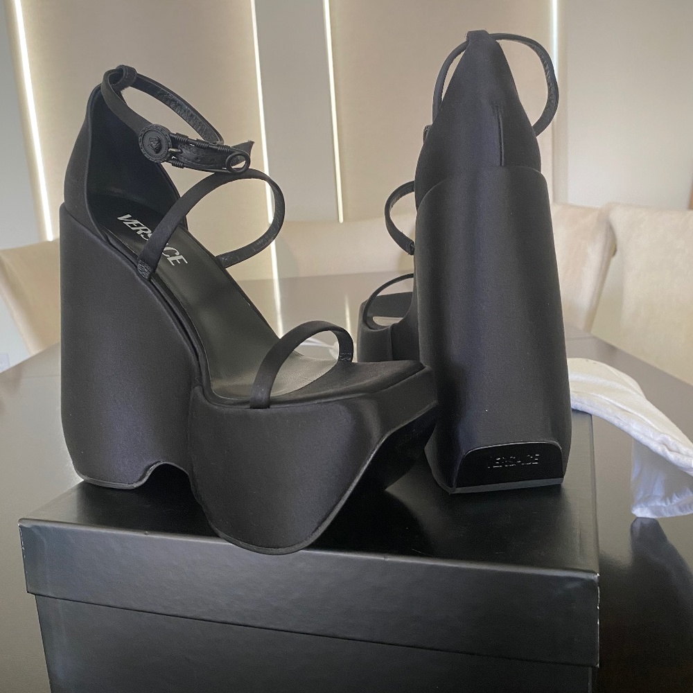 Versace three strap platform